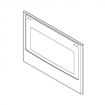 GE Part# WB56X34820 Outer Door Glass and Trim - Genuine OEM