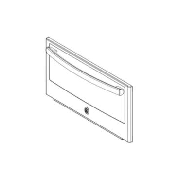 GE Part# WB56X37201 Door Assembly (Black/Stainless Steel) - Genuine OEM