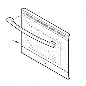GE Part# WB56X37929 Outer Door (Stainless) - Genuine OEM