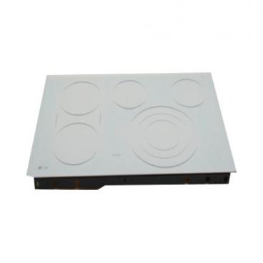 GE Part# WB62T10696 Maintop Glass Assembly (OEM) White