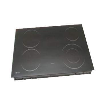 GE Part# WB62T10697 Maintop Glass Assembly (OEM) Black