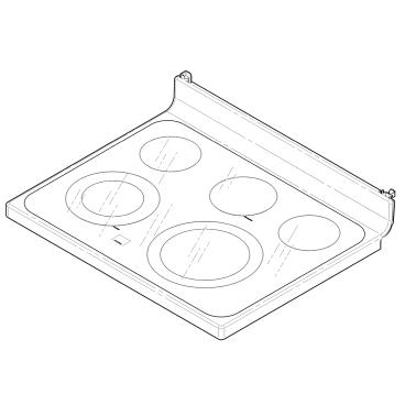 GE Part# WB62X25970 Main Glass Cooktop - Genuine OEM