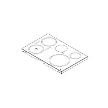 GE Part# WB62X33348 Maintop Glass Assembly (Dark Gray) - Genuine OEM