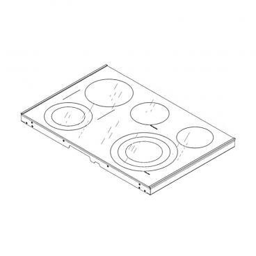 GE Part# WB62X36447 Maintop Glass Assembly - Genuine OEM