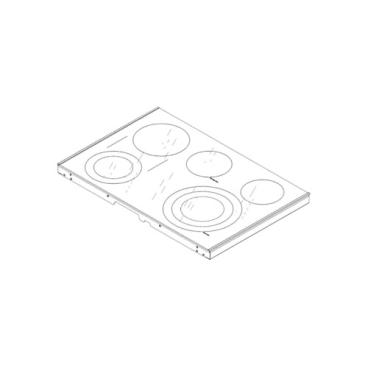GE Part# WB62X42026 Maintop Glass Assembly - Genuine OEM