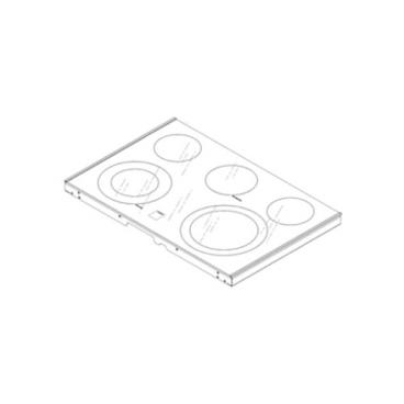 GE Part# WB62X42428 Maintop Glass Assembly (White) - Genuine OEM