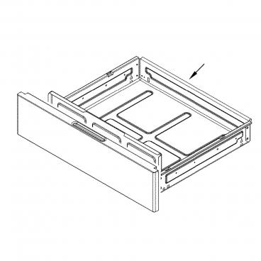 GE Part# WB63X29476 Drawer Body and Slides Assembly - Genuine OEM