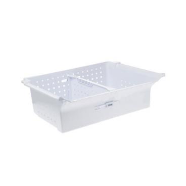 GE Part# WR32X31943 Basket Assembly with Divider (White/Lower) - Genuine OEM