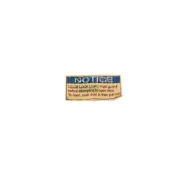 Alliance Laundry Systems Part# 803011 Notice Push Pull Door Label (OEM)