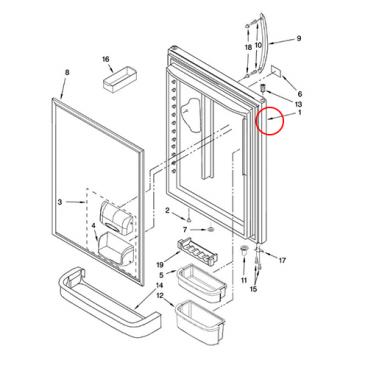 Whirlpool Part# 13023843SQ FIP Door (OEM) Stainless Steel
