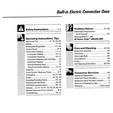 GE Part# 39-9254 Use and Care Manual (OEM)