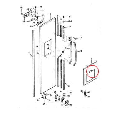 Whirlpool Part# 67580-5 Dispenser Escutcheon (OEM)