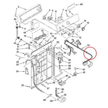 Whirlpool Part# W10116726 Wire Harness (OEM)