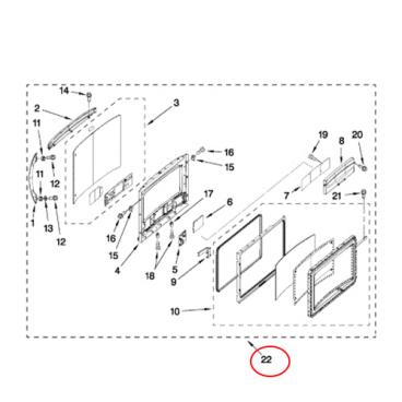 Whirlpool Part# W10141627 Oven Door (OEM)