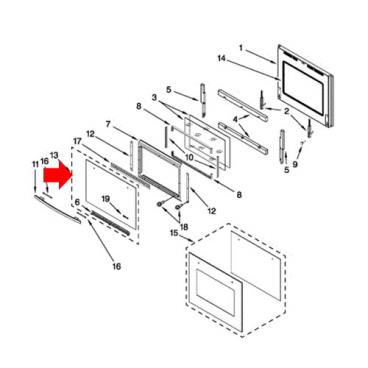 Whirlpool Part# W10186886 Glass Door (OEM)
