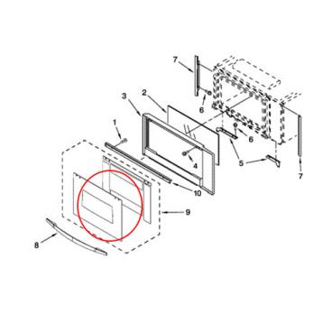 Whirlpool Part# W10199426 Glass Door (OEM)