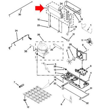 Whirlpool Part# W10608485 Evaporator (OEM)