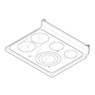 GE Part# WB62X22220 Rangetop Glass Assembly (OEM) Tw
