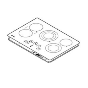 GE Part# WB62X24176 Maintop Glass and Frame Assembly (OEM)