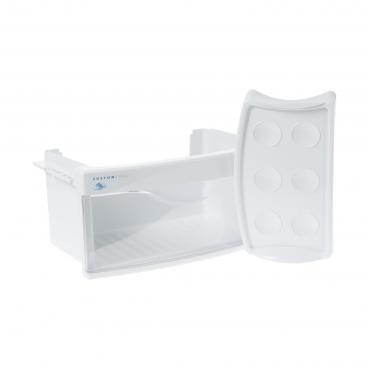 GE Part#  WR32X10505 Fruit and Vegetable Drawer Assembly (OEM)