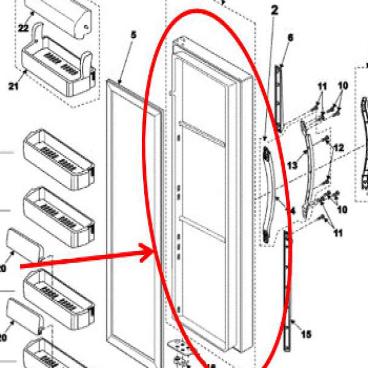 Samsung Part# DA91-02052A Door Foam Assembly (OEM)