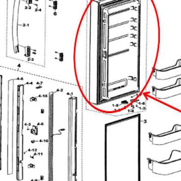 Samsung Part# DA91-02889C Door Foam Assembly (OEM) Left