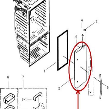Samsung Part# DA91-03618B Door Foam Assembly (OEM) Right
