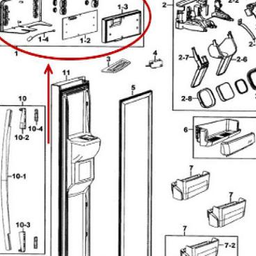 Samsung Part# DA97-06311B Dispenser Cover Assembly (OEM)
