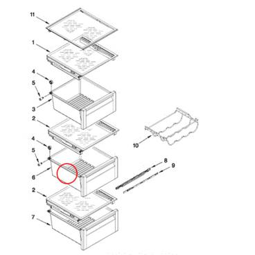 Ikea ISC23CDEXY00 Crisper Drawer-Pan - Genuine OEM