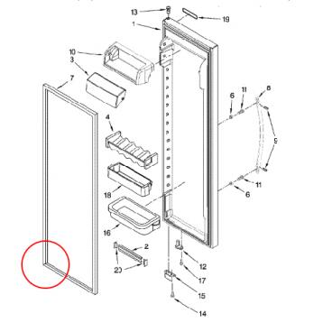 Jenn-Air JCD2595WEK02 Refrigerator Door Gasket - Gray - Genuine OEM