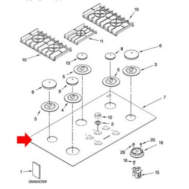 KitchenAid KGCC566RBL01 Main Cooktop Replacement Genuine OEM