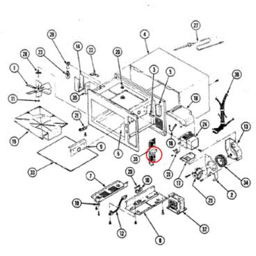 Magic Chef M15E-5B Interlock Switch - Genuine OEM