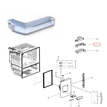 Samsung RFG297HDWP/XAA-01 Middle Door Shelf-Bin - Genuine OEM