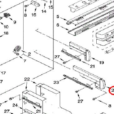 Whirlpool Part# 2306475 Spacer-Deli,Left,Fdbm (OEM)