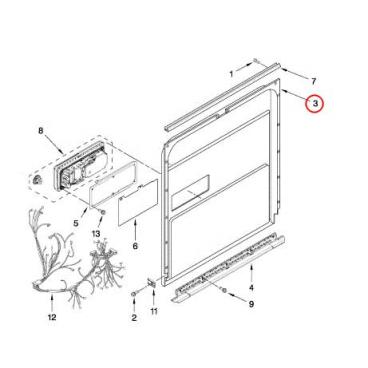 Whirlpool 7WDT790SAYM3 Inner Metal Door -White - Genuine OEM