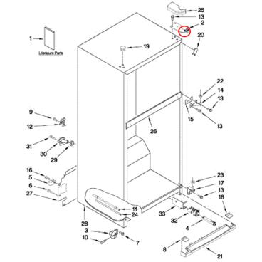 Amana 5VA1RXGFYW00 Door Hinge - Genuine OEM