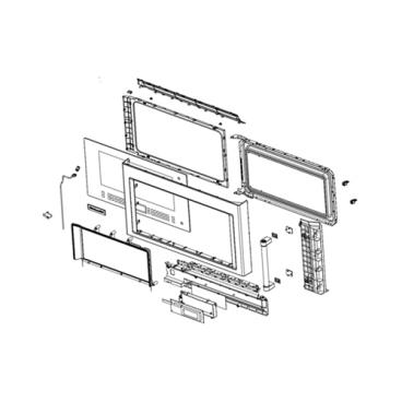 KitchenAid KMHC319EBL3 Microwave Door - Genuine OEM