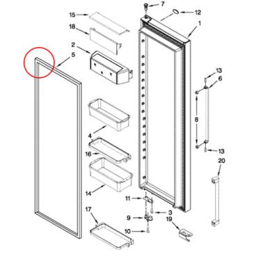 KitchenAid KSC24C8EYW00 Door Gasket - Genuine OEM