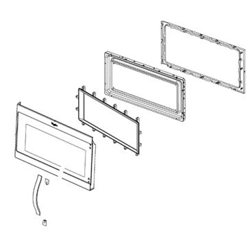 Whirlpool WMH31017HB3 Microwave Door Assembly - Black - Genuine OEM