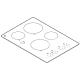 GE JP3030TJ4WW Glass Cooktop and Frame Assembly (White) - Genuine OEM