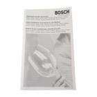 Bosch Part# 00540722 Instruction Manual (OEM)