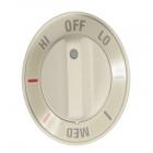 GE JDP39WW1WW Burner/Infinite Knob - White - Genuine OEM
