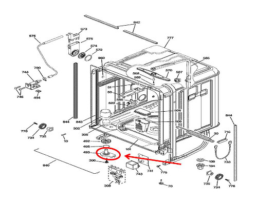 GE Part# WD12X10183 Base Flood Switch (OEM)