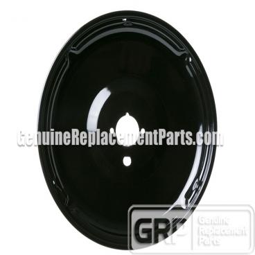GE Part# WB31K5076 Porcelain Burner Drip Bowl (OEM) Large, 9in, Black